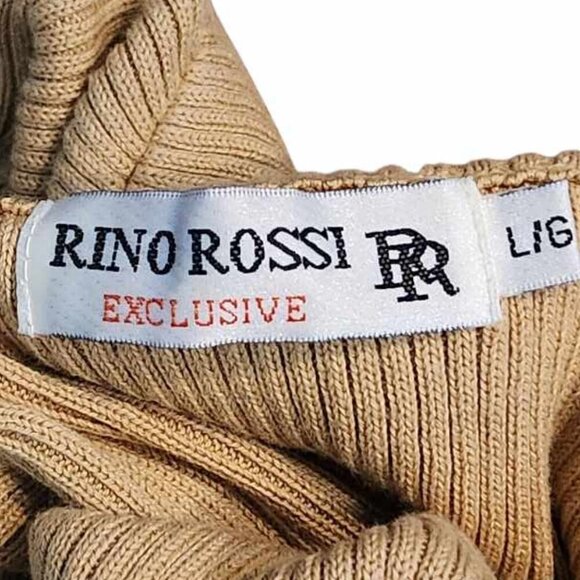 Vintage Rino Rossi Exclusive Knit Short Sleeve Top Gold Mockneck Size Large - Picture 7 of 7